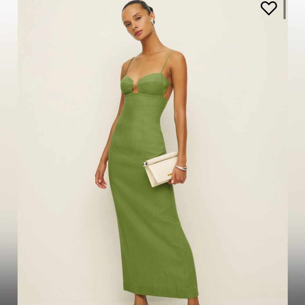 Reformation Malibu Linen Dressing shade Avocado